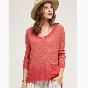 Anthropologie Moth Ombre Uptown Waffle Knit Sweater